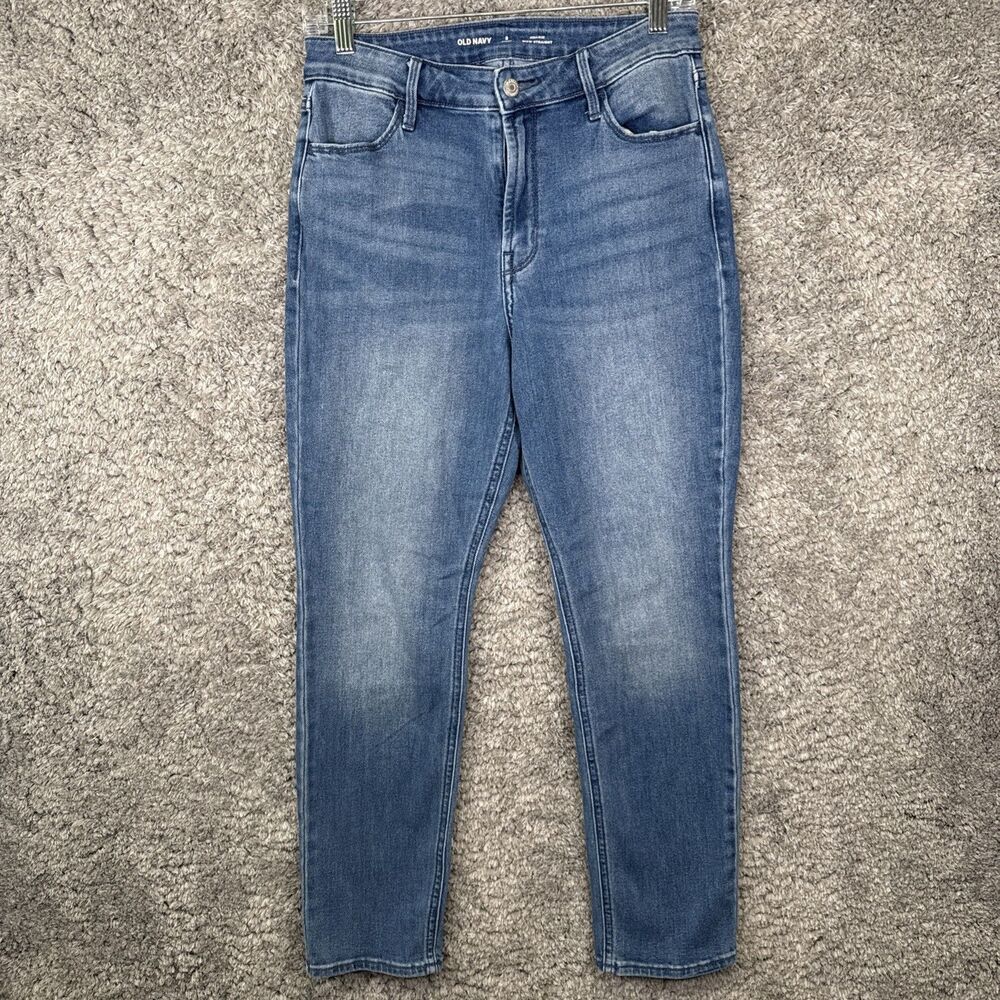 Old Navy High Rise Wow Straight Jeans Size 8 Short Medium Wash Denim Stretch